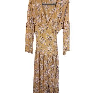 Yellow Bohemian Whimsical Modest Floral Maxi Billabong Dress